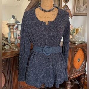 Vintage Country Western Cotton Mix Boho Bell Sleeve Sweater